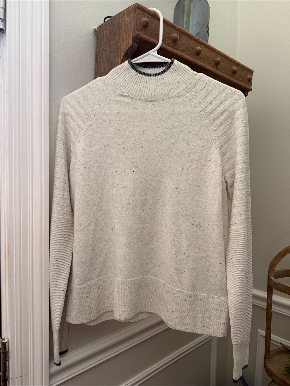 Women's Cream Mock Neck Sweater